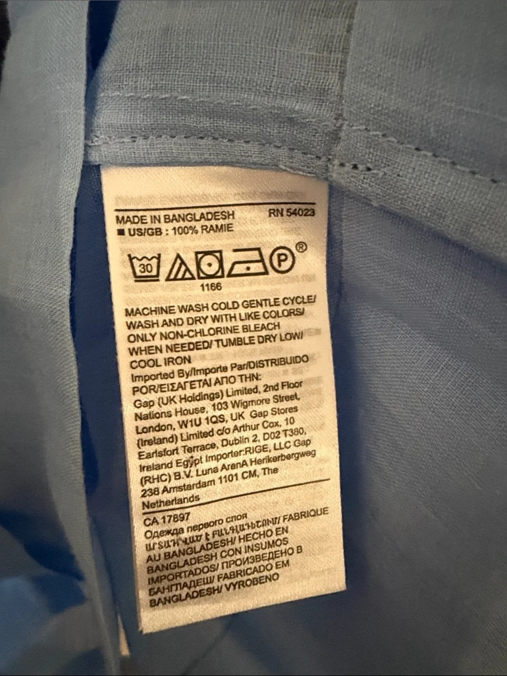 Banana Republic Light Blue Square-Neck Peasant Blouse